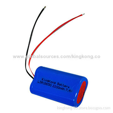 18650 7.4V Lithium-ion Battery Pack, 2,200mAh Standard Capacity